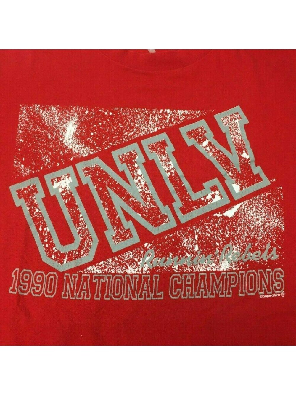 Vintage UNLV Runnin' Rebels Men's 1990 National Champs Single Stitch T Shirt L